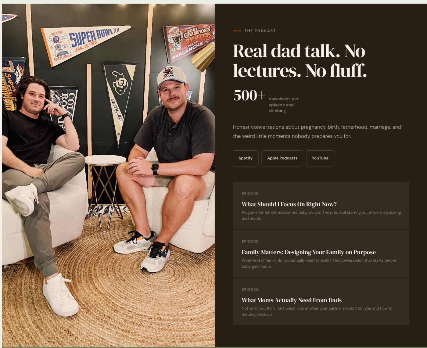 Dudela podcast hosts recording an episode